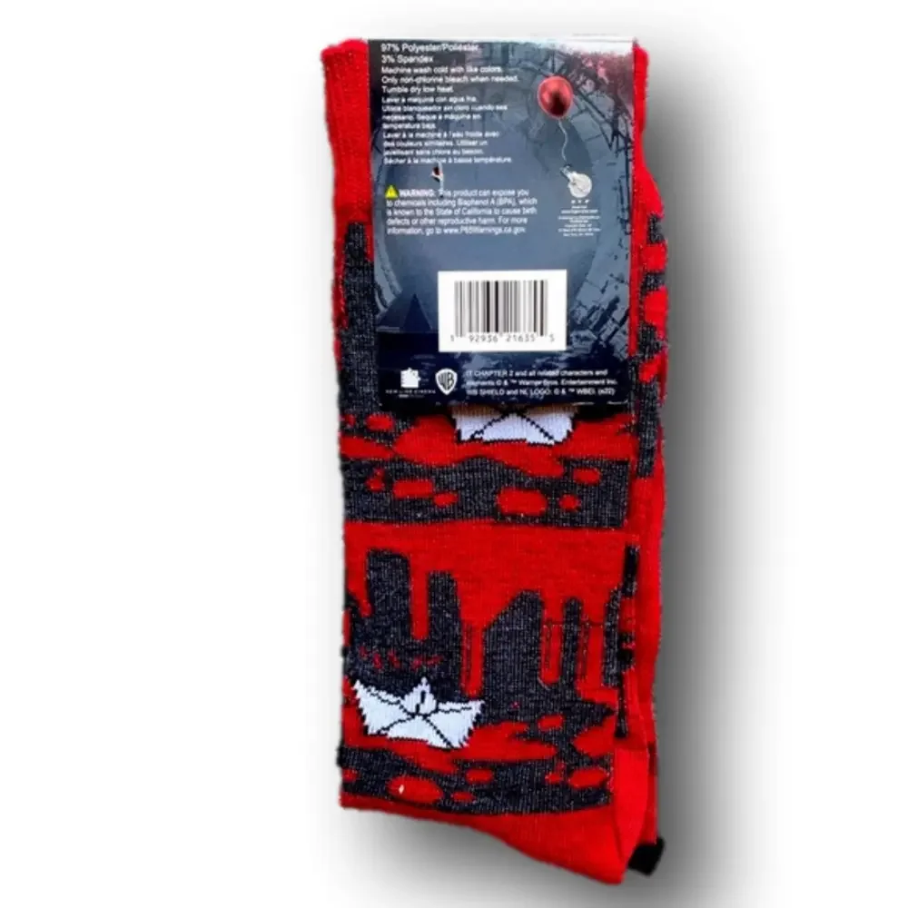 2-Pack IT Chapter Two Pennywise Funny Novelty Crew Socks - NWT